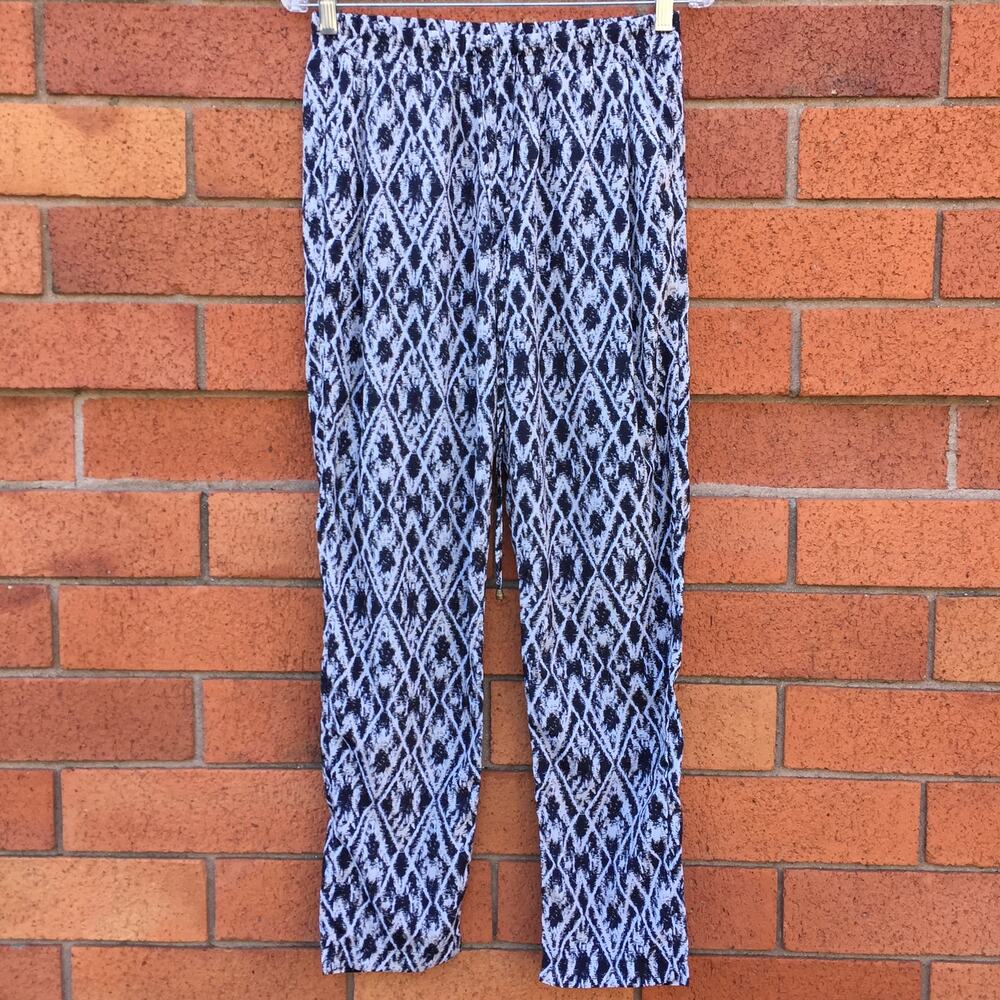 Skies Are Blue Ikat Diamond Pants S Black White Stitch Fix